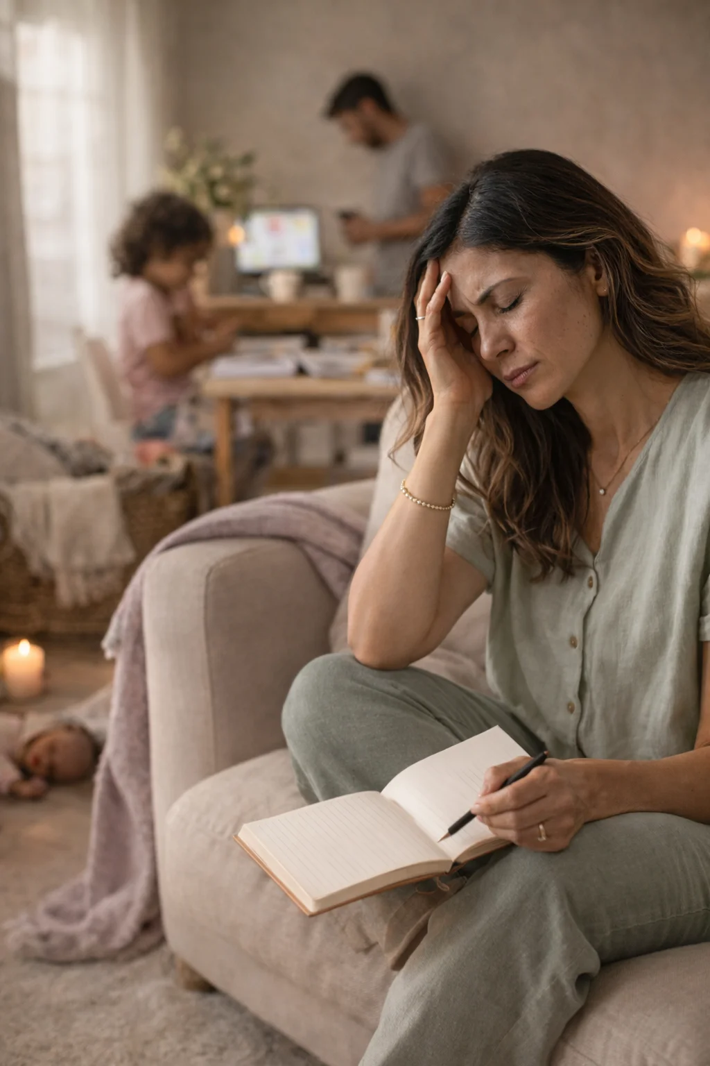 mujer agotada sin energia estresada<br />
